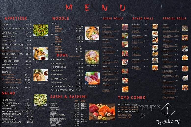 Toyo Sushi & Roll - Anaheim, CA menu_pic