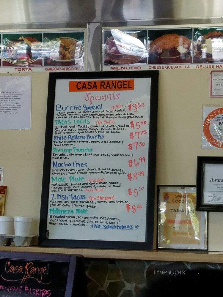 Casa Rangel - Anaheim, CA menu_pic