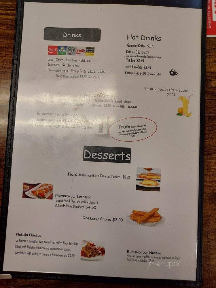 La Puerta - Brea, CA menu_pic