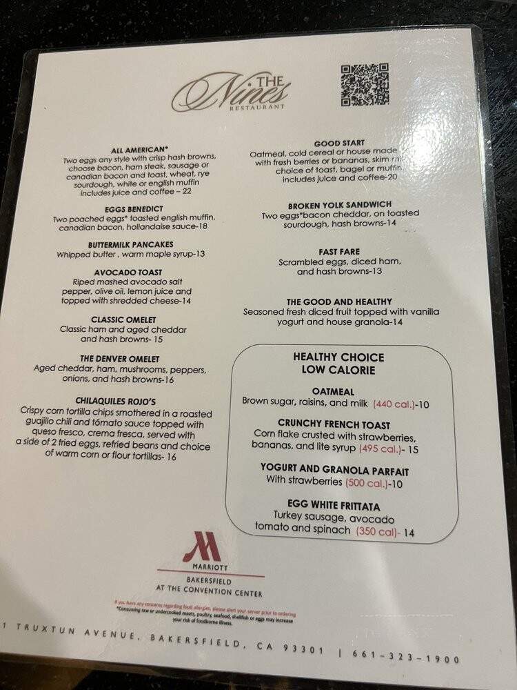 The Nines - Bakersfield, CA menu_pic