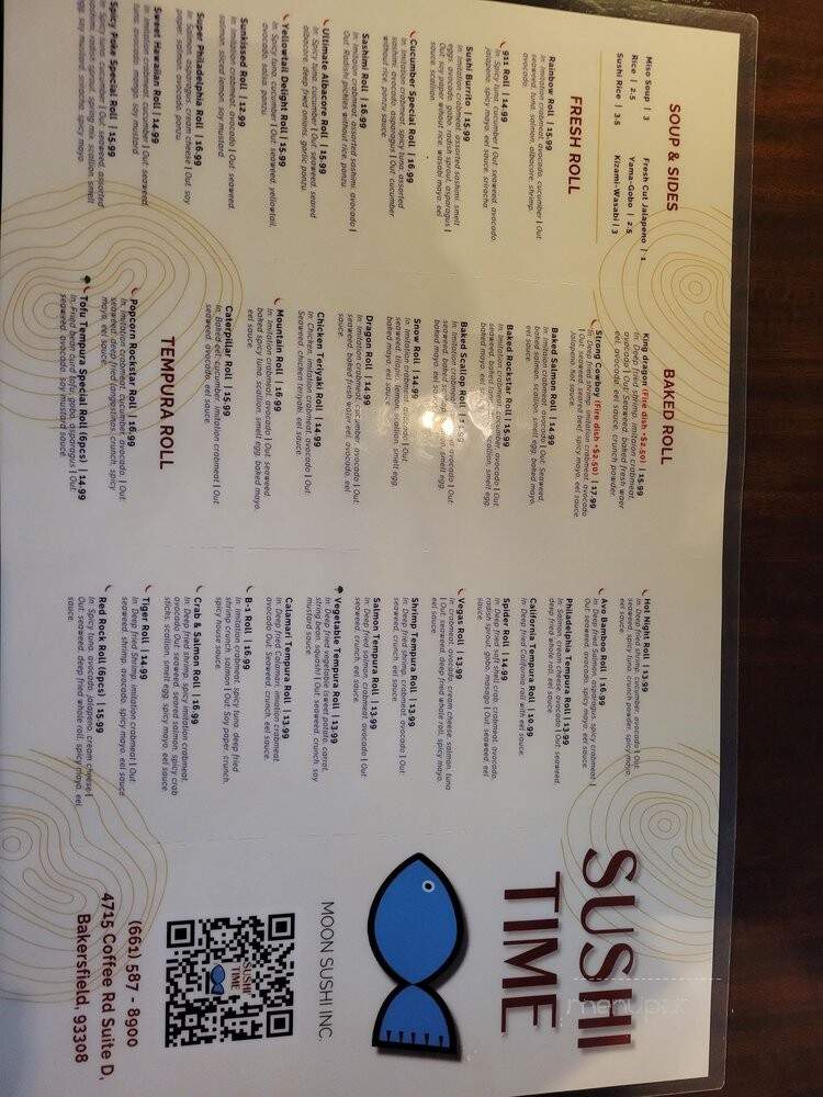 Sushi Time - Bakersfield, CA menu_pic
