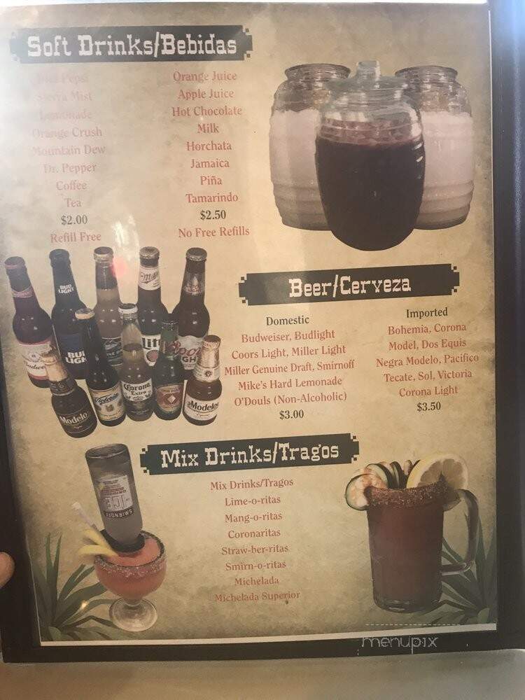 El Charro Mexican Restaurant - Woodlake, CA menu_pic