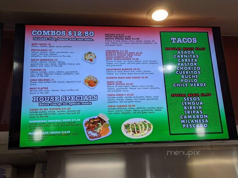 Efren's - Santa Maria, CA menu_pic