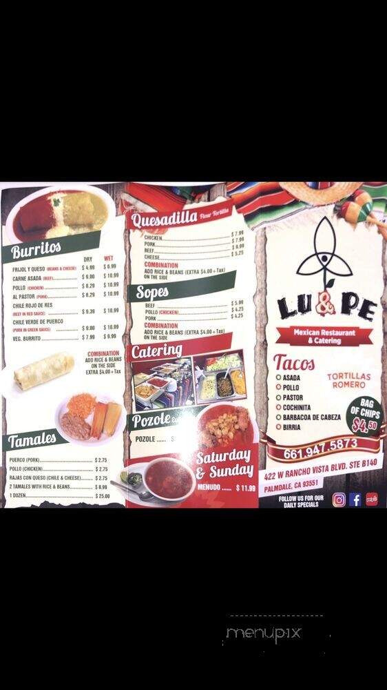 Lu&pe Mexican Restaurant & Catering - Palmdale, CA