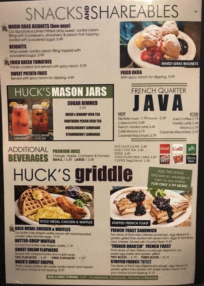 Huckleberry's - Turlock, CA menu_pic
