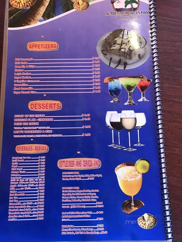 Lety's - Fresno, CA menu_pic