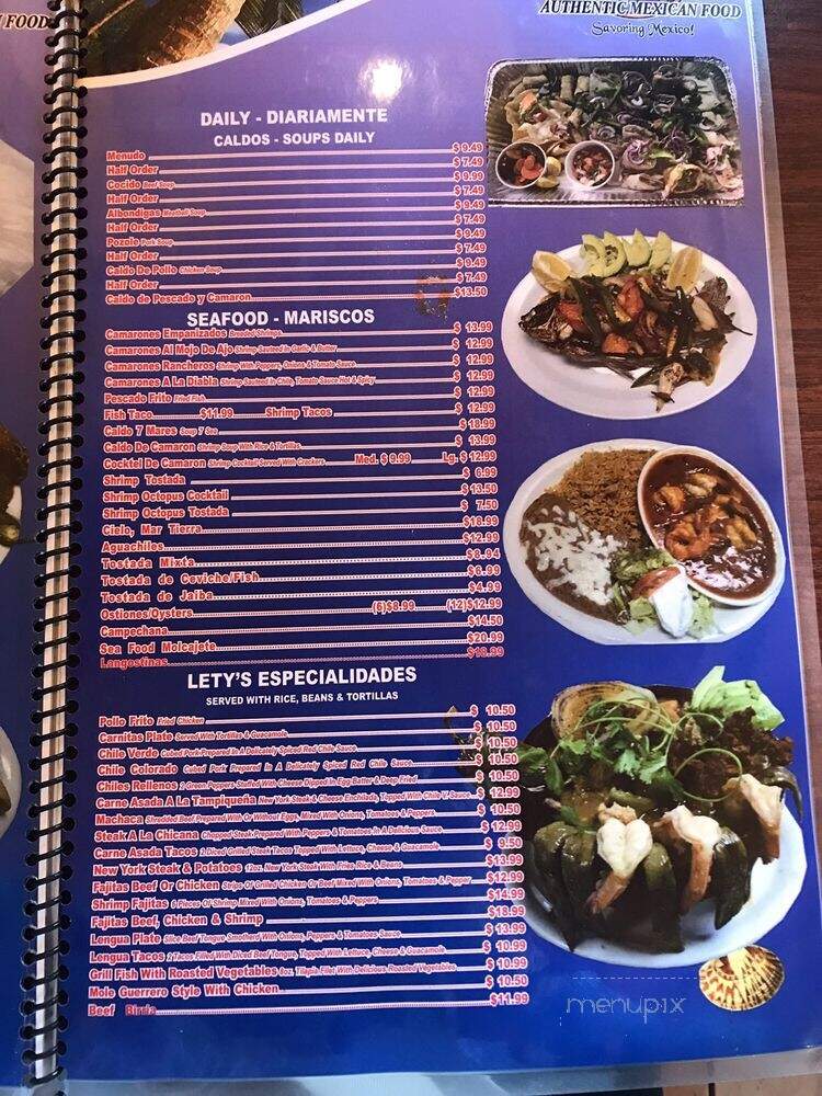 Lety's - Fresno, CA menu_pic