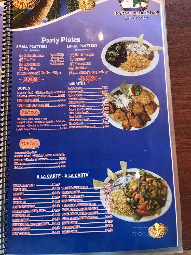 Lety's - Fresno, CA menu_pic