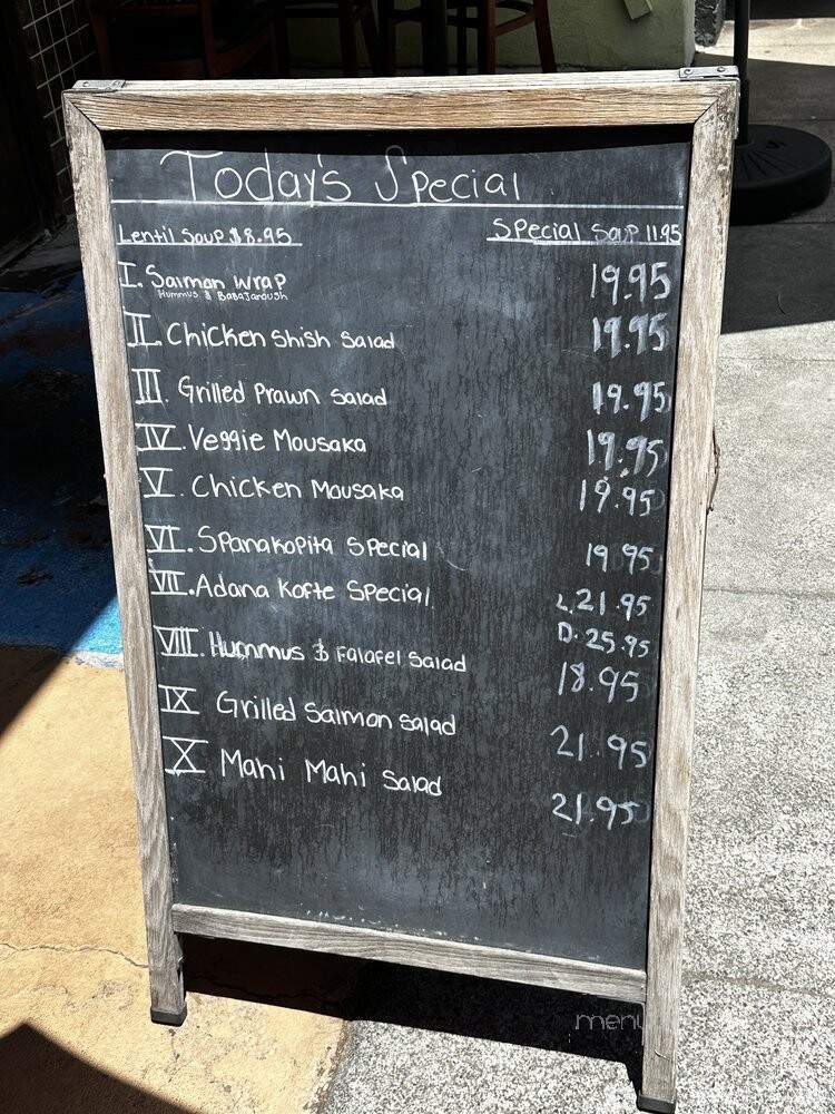Cafe Nur - Los Altos, CA menu_pic