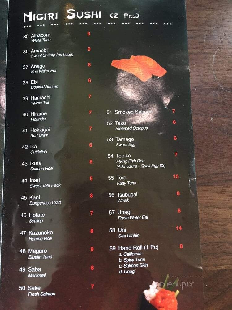 Truya Sushi - Santa Clara, CA menu_pic