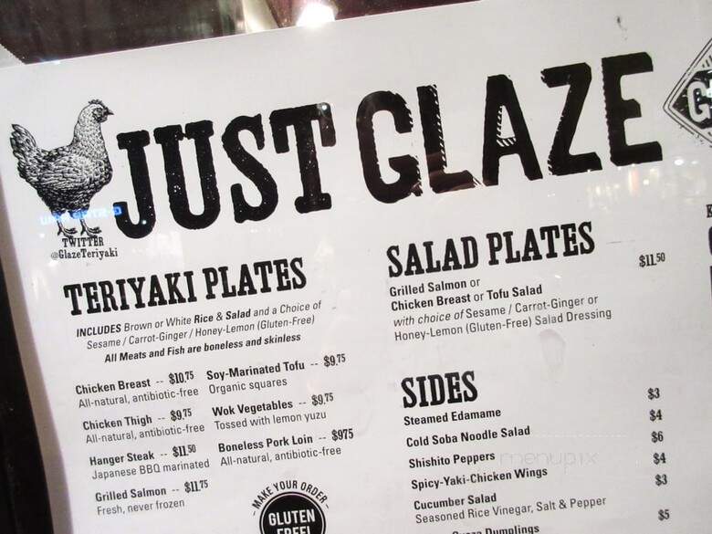 Glaze Teriyaki Grill - San Francisco, CA menu_pic
