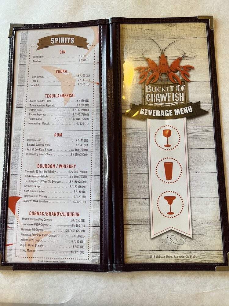 Bucket O' Crawfish - Alameda, CA menu_pic