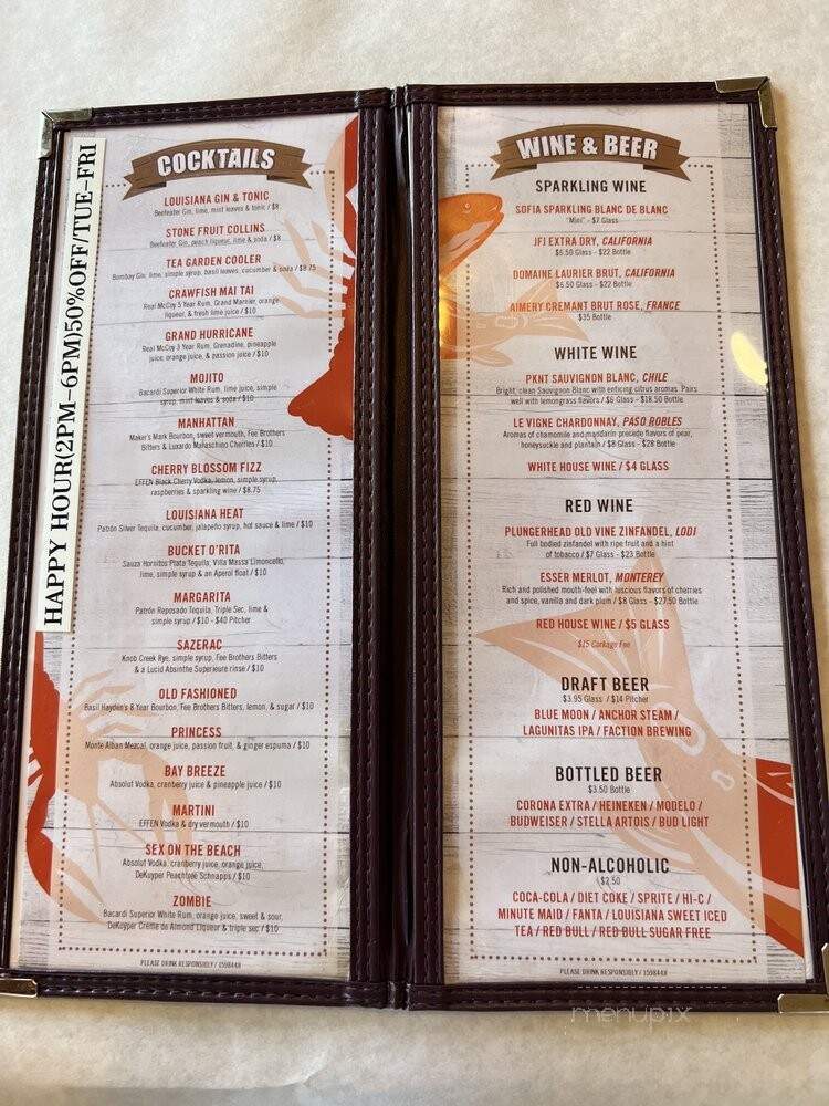 Bucket O' Crawfish - Alameda, CA menu_pic