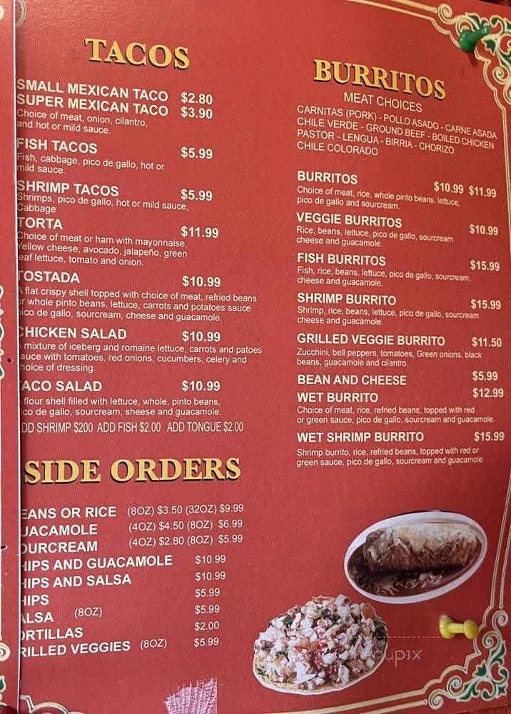 La Hacienda Restaurant - Oakland, CA menu_pic