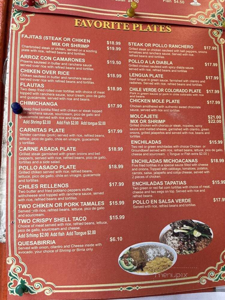 La Hacienda Restaurant - Oakland, CA menu_pic