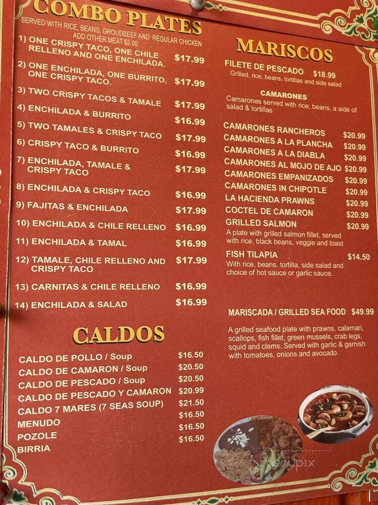 La Hacienda Restaurant - Oakland, CA menu_pic