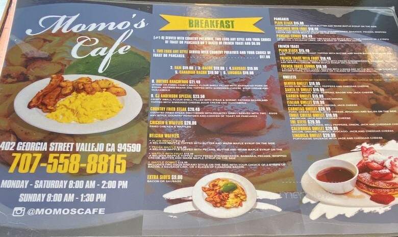 Momo's American Cuisine - Vallejo, CA menu_pic