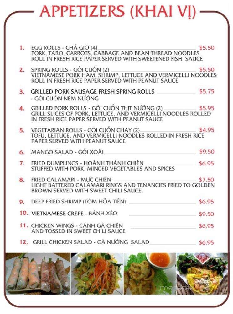 Pho Minh Long - Tracy, CA menu_pic