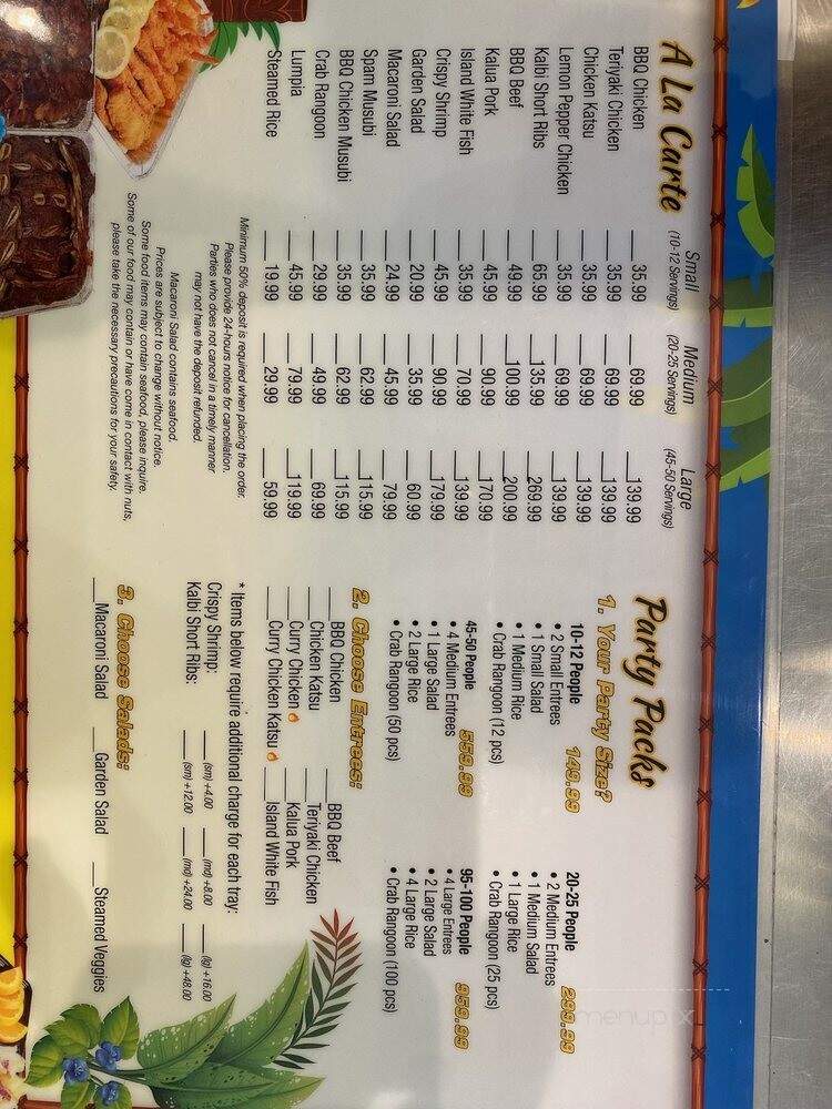 Hawaiian Grill Express - Dublin, CA menu_pic