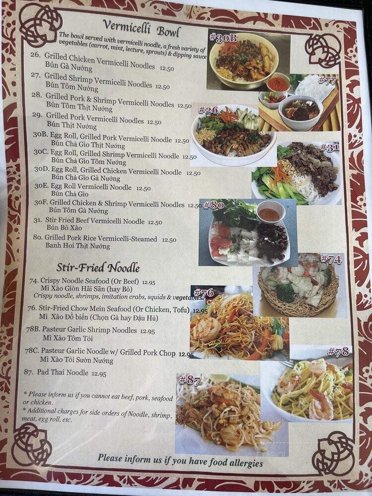 Pho Saigon Pasteur Vietnamese Noodle House - Fremont, CA menu_pic