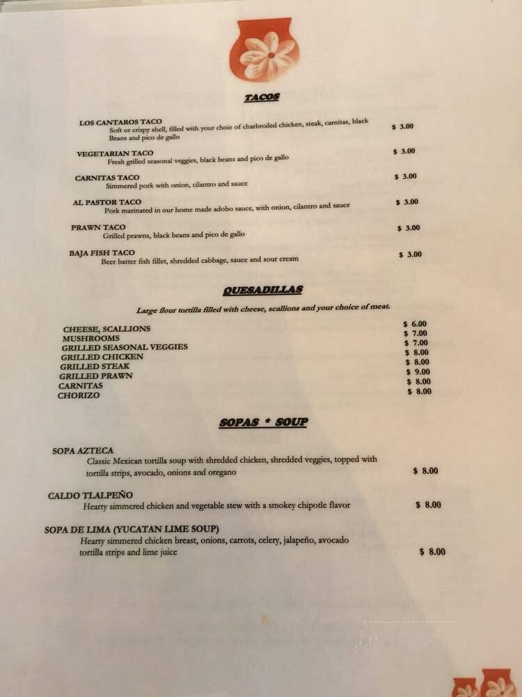 Los Cantaros Taqueria - American Canyon, CA menu_pic