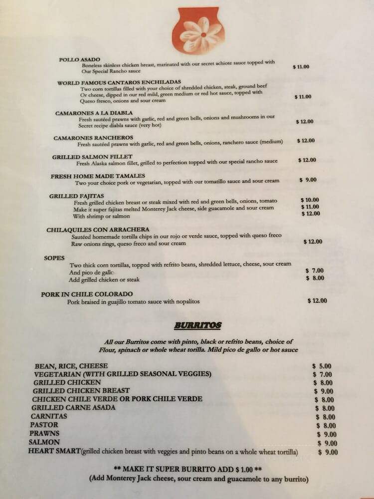 Los Cantaros Taqueria - American Canyon, CA menu_pic