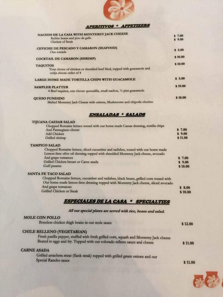 Los Cantaros Taqueria - American Canyon, CA menu_pic