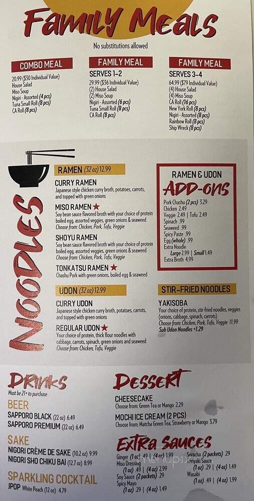 Sushi Grill - Vallejo, CA menu_pic