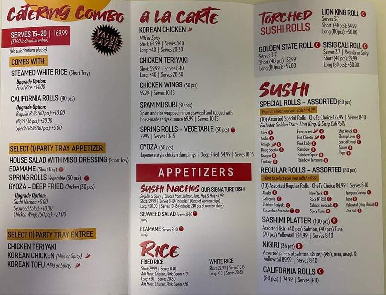 Sushi Grill - Vallejo, CA menu_pic