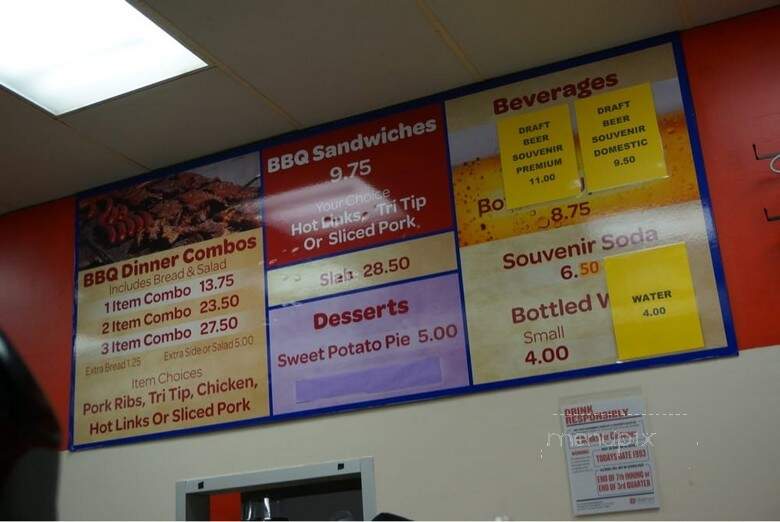 Ribs and Things @ The Oracle Arena - Oakland, CA menu_pic