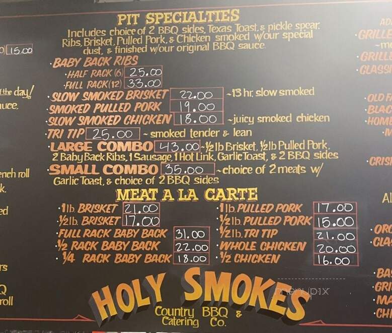 Holy Smokes Country BBQ and Catering - Santa Cruz, CA menu_pic