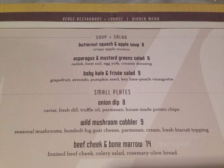 Verge - Los Gatos, CA menu_pic