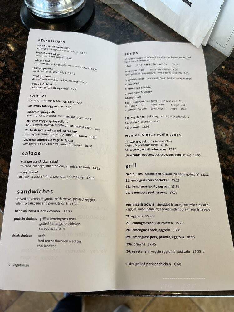 Pho Wagon - San Jose, CA menu_pic