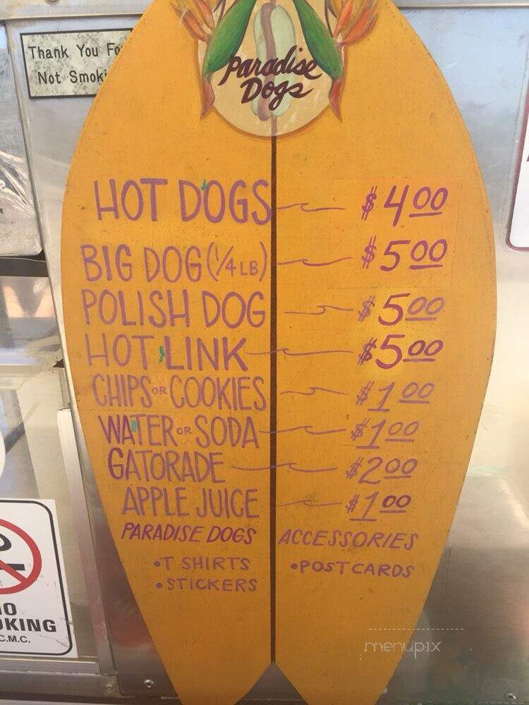 Paradise Dogs - Santa Cruz, CA menu_pic