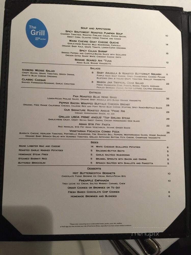 The Grill at SAP Center - San Jose, CA menu_pic