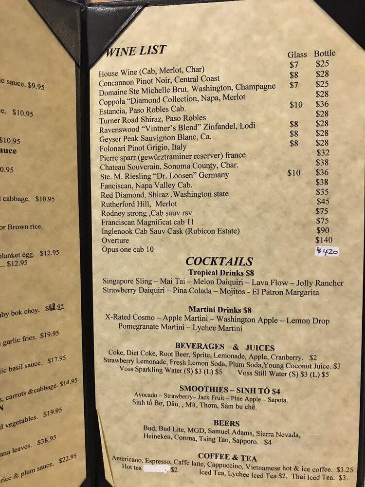 Ta Restaurant - Milpitas, CA menu_pic