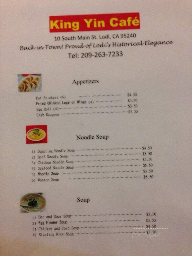 King Yin Cafe - Lodi, CA menu_pic