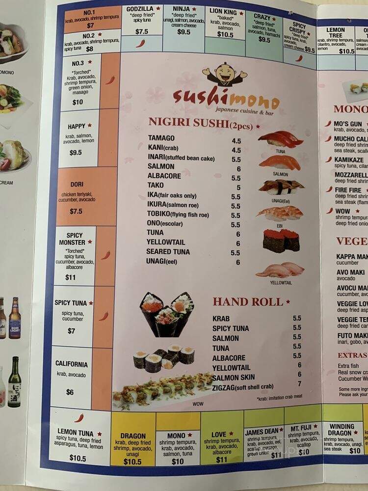 Sushimono - Elk Grove, CA menu_pic