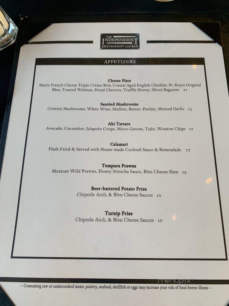 The Independent - Placerville, CA menu_pic