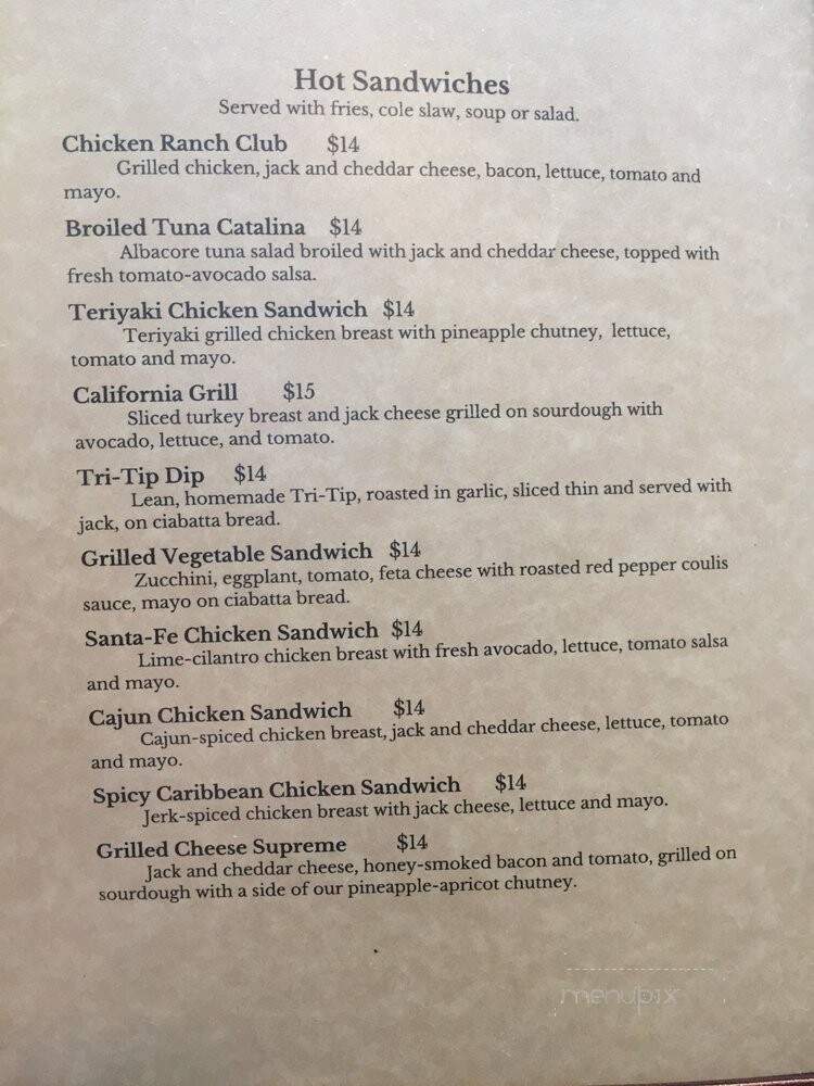 Doras Gourmet Cafe - Ukiah, CA menu_pic
