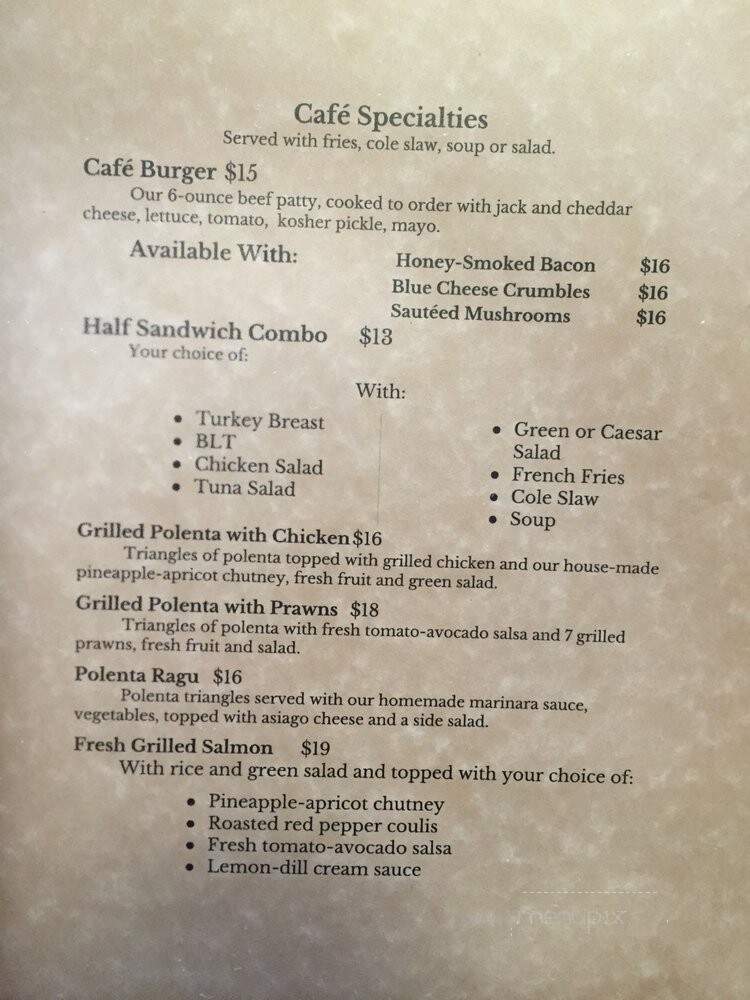 Doras Gourmet Cafe - Ukiah, CA menu_pic