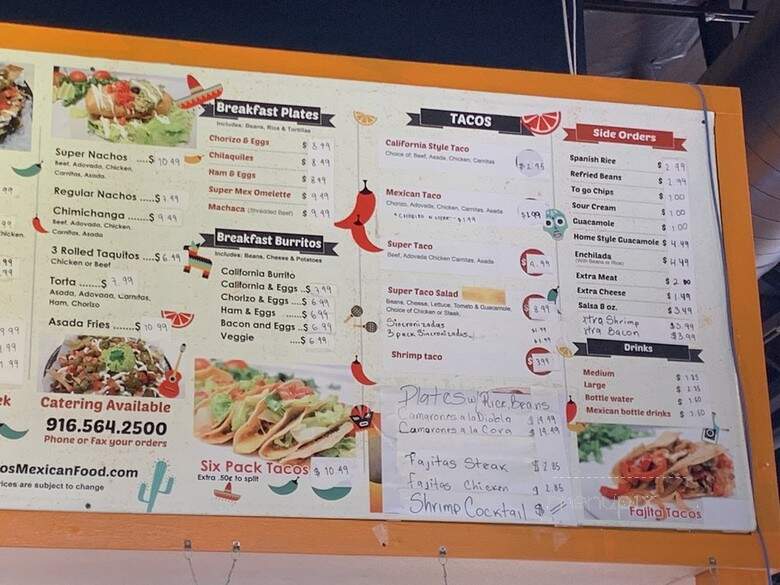 Cilantro's Mexican Restaurant - Sacramento, CA menu_pic