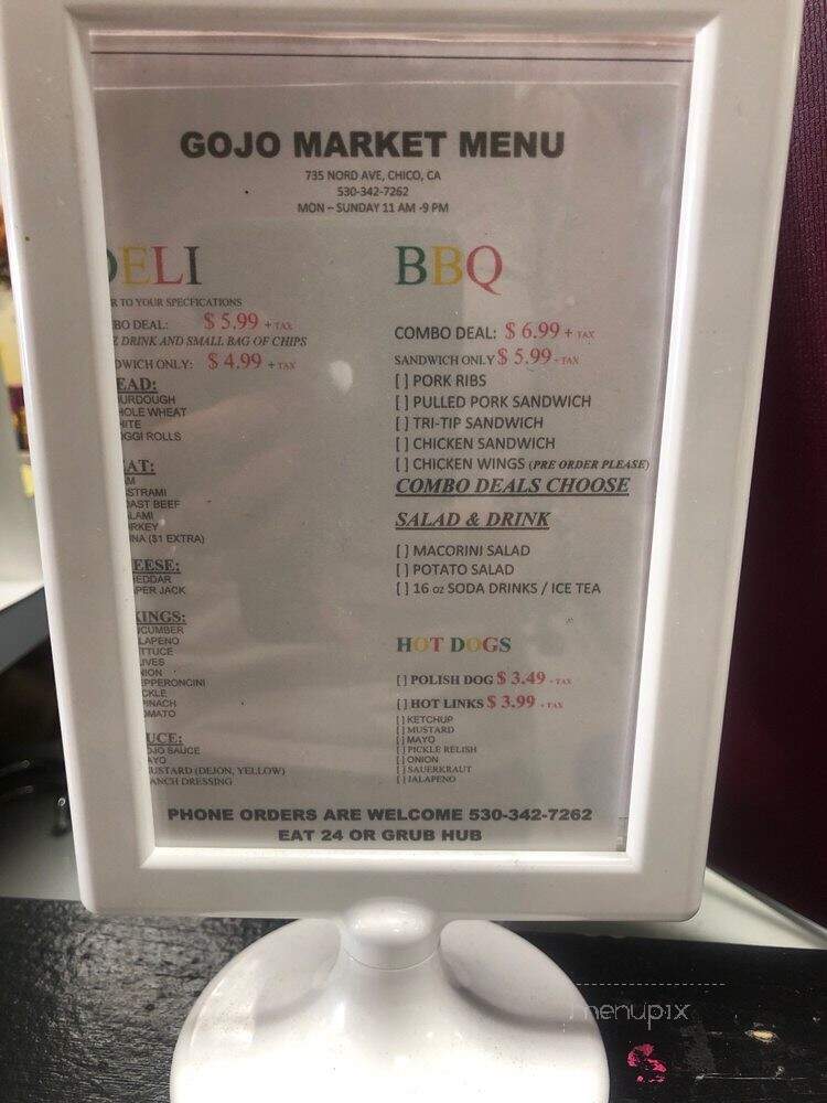 Gojo Market - Chico, CA menu_pic