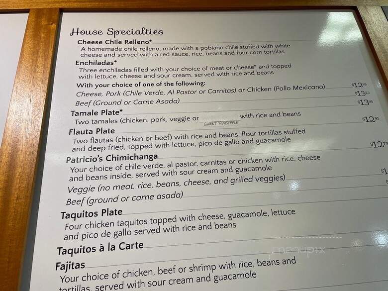 Patricio's Mexican Taqueria - Kailua-Kona, HI menu_pic