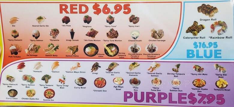 Kuru Kuru Sushi - Honolulu, HI menu_pic