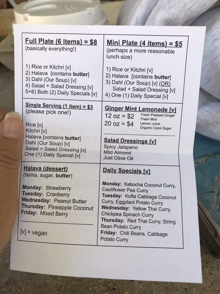 Govinda's Prasadam Cart - Honolulu, HI menu_pic