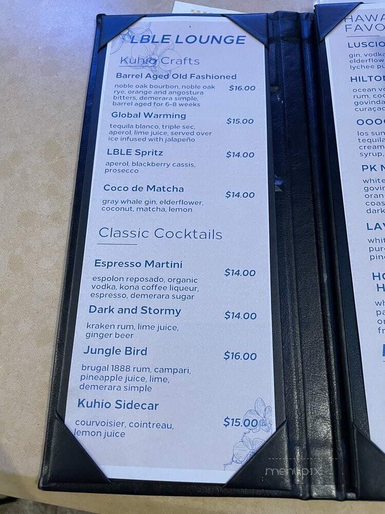 Lble - Honolulu, HI menu_pic