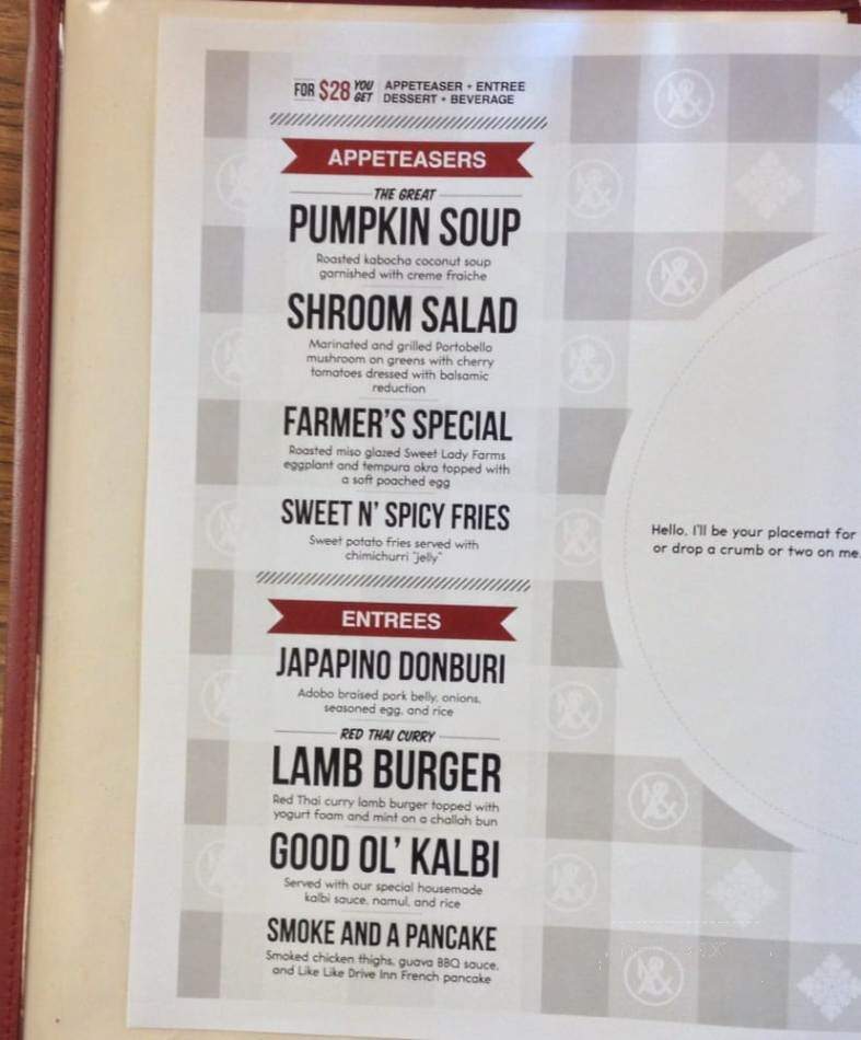Miso & Ale - Honolulu, HI menu_pic