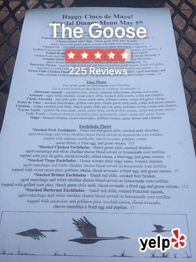 The Goose - Portland, OR menu_pic