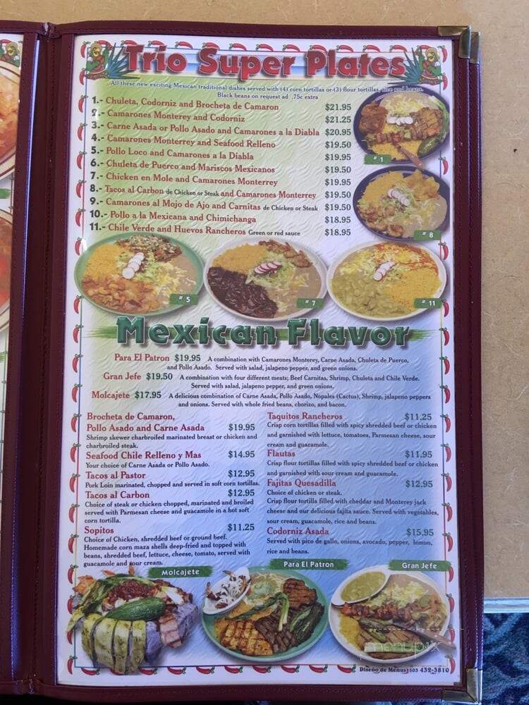 El Trio Loco 2 - Manzanita, OR menu_pic